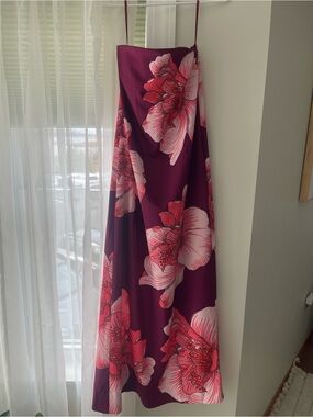 BHLDN Strapless Floral Column Maxi Dress